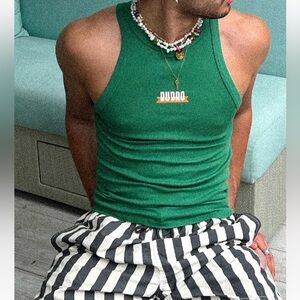 BUDRO Green Cream Logo Cotton Blend
Tank Top